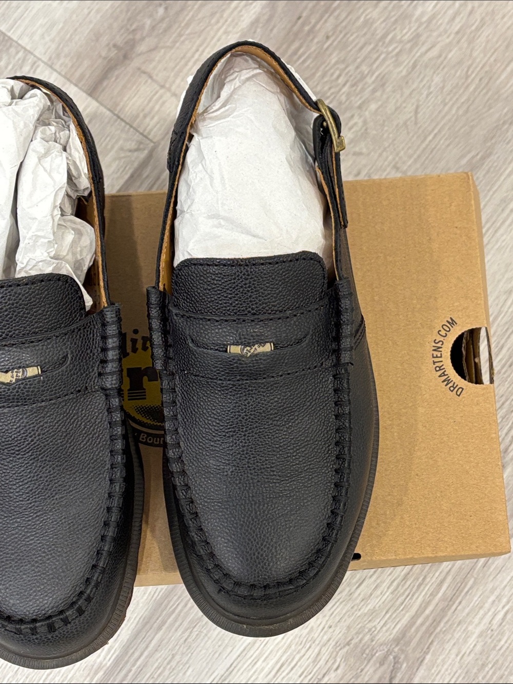 Dr Martens Penton Slingback Unisex Mules Black Westminster Penny Loafers W9 M8 - Picture 5 of 16
